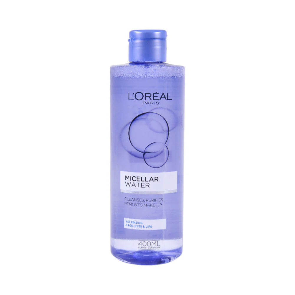 LOREAL MICELLAR WATER NO RINSING FACE EYES LIPS 400ML