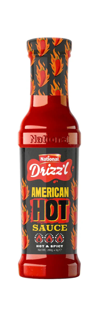 National Foods Drizz'l American Hot Sauce Hot & Spicy 290g